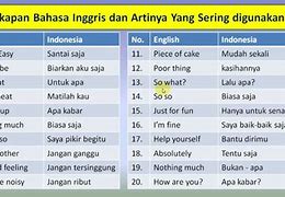 Bahasa Inggrisnya Dan Satu Lagi